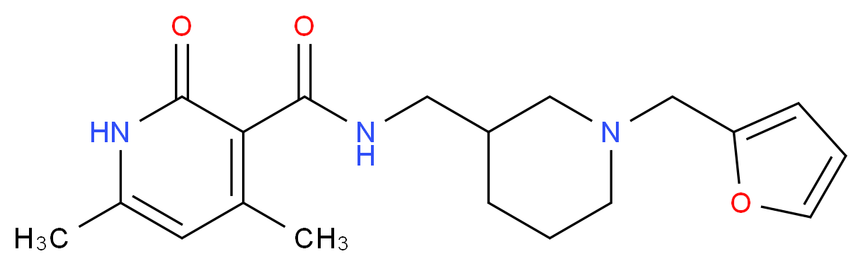 N-{[1-(2-furylmethyl)piperidin-3-yl]methyl}-4,6-dimethyl-2-oxo-1,2-dihydropyridine-3-carboxamide_Molecular_structure_CAS_)