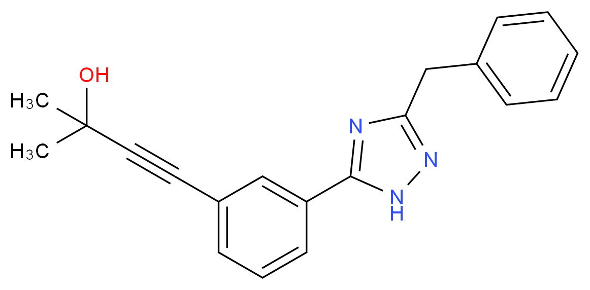 4-[3-(3-benzyl-1H-1,2,4-triazol-5-yl)phenyl]-2-methylbut-3-yn-2-ol_Molecular_structure_CAS_)