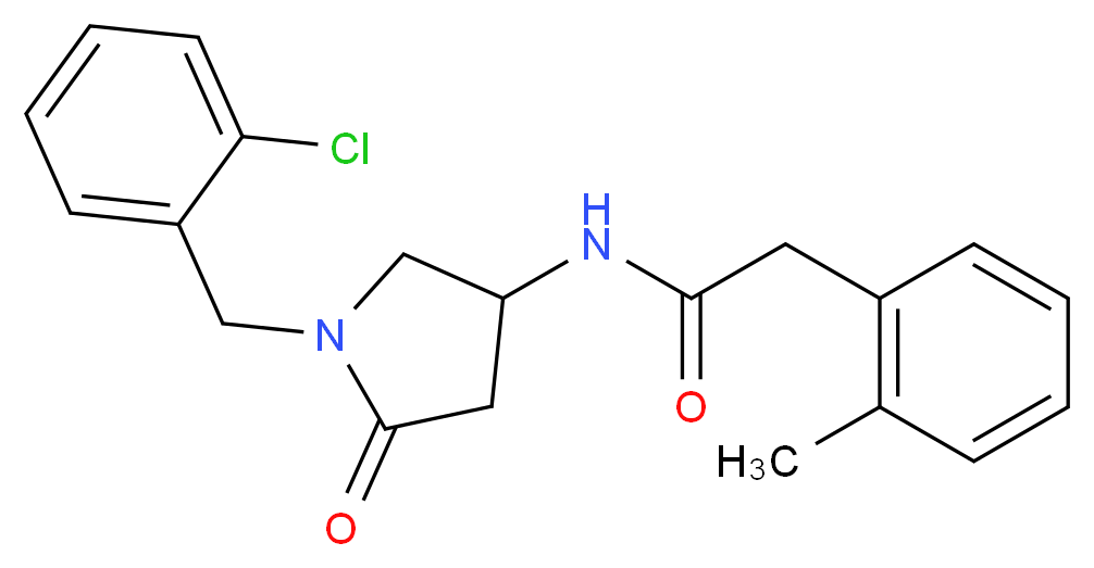 N-[1-(2-chlorobenzyl)-5-oxo-3-pyrrolidinyl]-2-(2-methylphenyl)acetamide_Molecular_structure_CAS_)