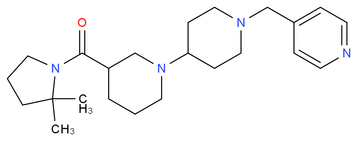 3-[(2,2-dimethylpyrrolidin-1-yl)carbonyl]-1'-(pyridin-4-ylmethyl)-1,4'-bipiperidine_Molecular_structure_CAS_)