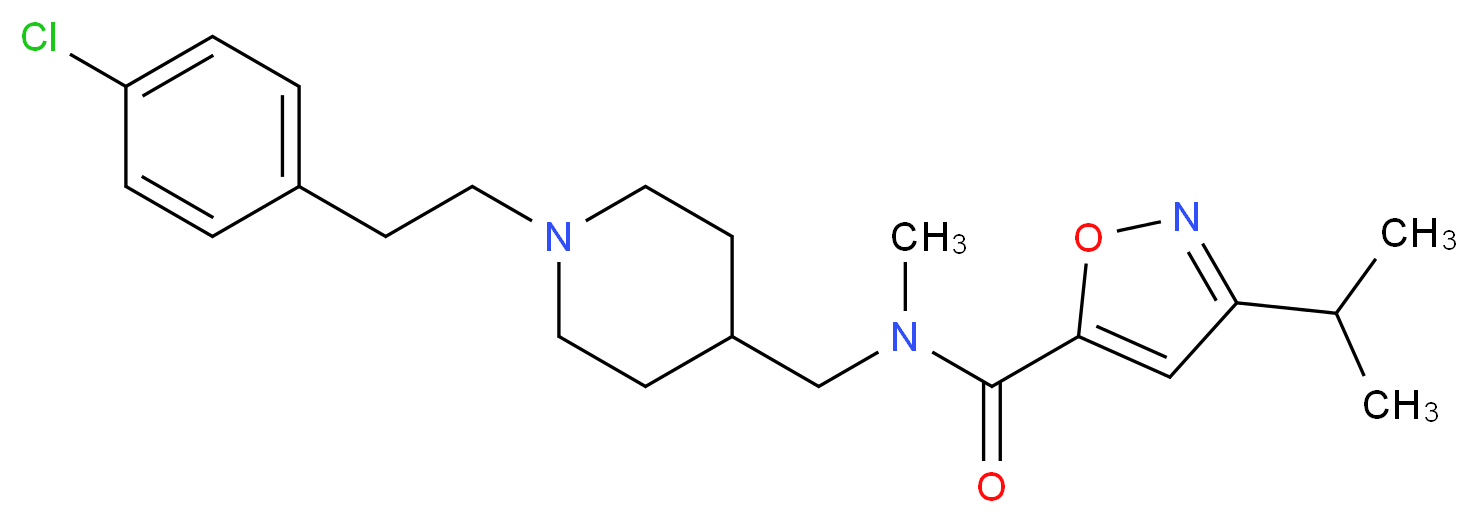 N-({1-[2-(4-chlorophenyl)ethyl]-4-piperidinyl}methyl)-3-isopropyl-N-methyl-5-isoxazolecarboxamide_Molecular_structure_CAS_)
