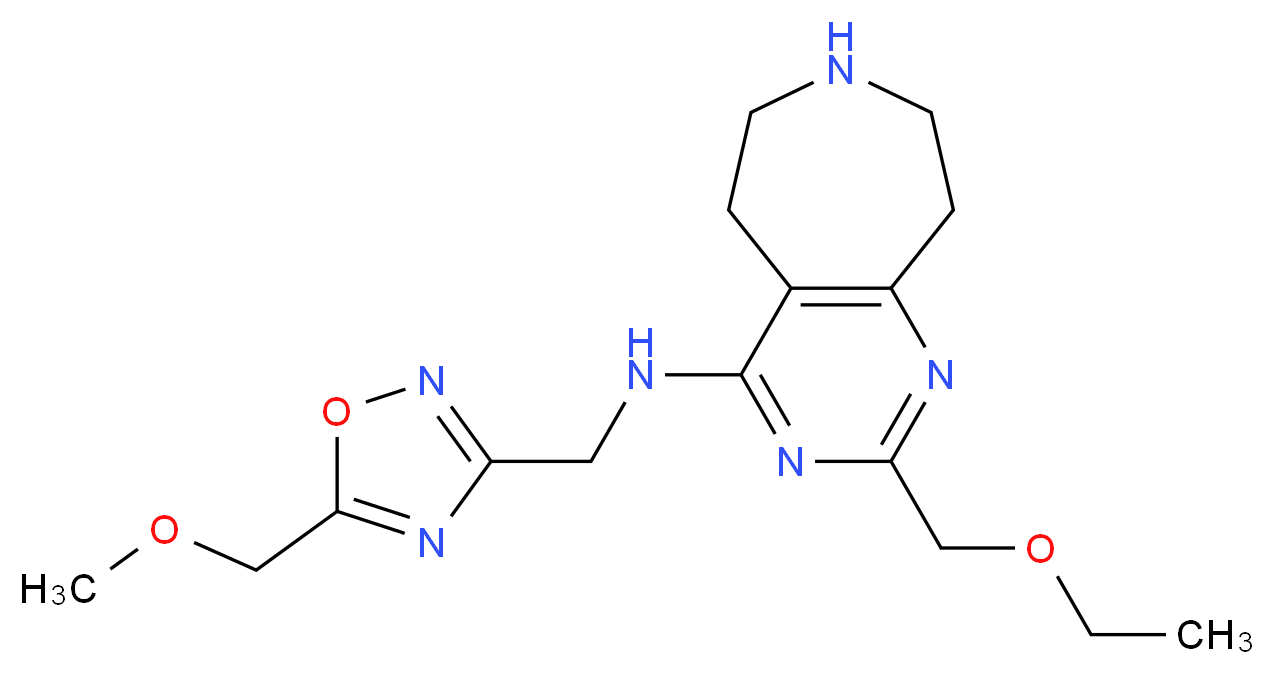 2-(ethoxymethyl)-N-{[5-(methoxymethyl)-1,2,4-oxadiazol-3-yl]methyl}-6,7,8,9-tetrahydro-5H-pyrimido[4,5-d]azepin-4-amine_Molecular_structure_CAS_)