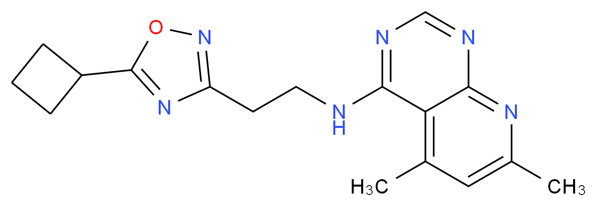 N-[2-(5-cyclobutyl-1,2,4-oxadiazol-3-yl)ethyl]-5,7-dimethylpyrido[2,3-d]pyrimidin-4-amine_Molecular_structure_CAS_)