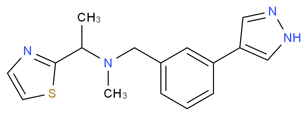 N-methyl-N-[3-(1H-pyrazol-4-yl)benzyl]-1-(1,3-thiazol-2-yl)ethanamine_Molecular_structure_CAS_)