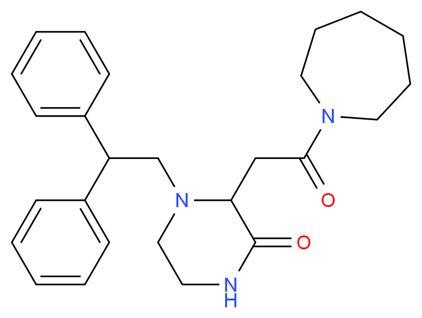 3-[2-(1-azepanyl)-2-oxoethyl]-4-(2,2-diphenylethyl)-2-piperazinone_Molecular_structure_CAS_)