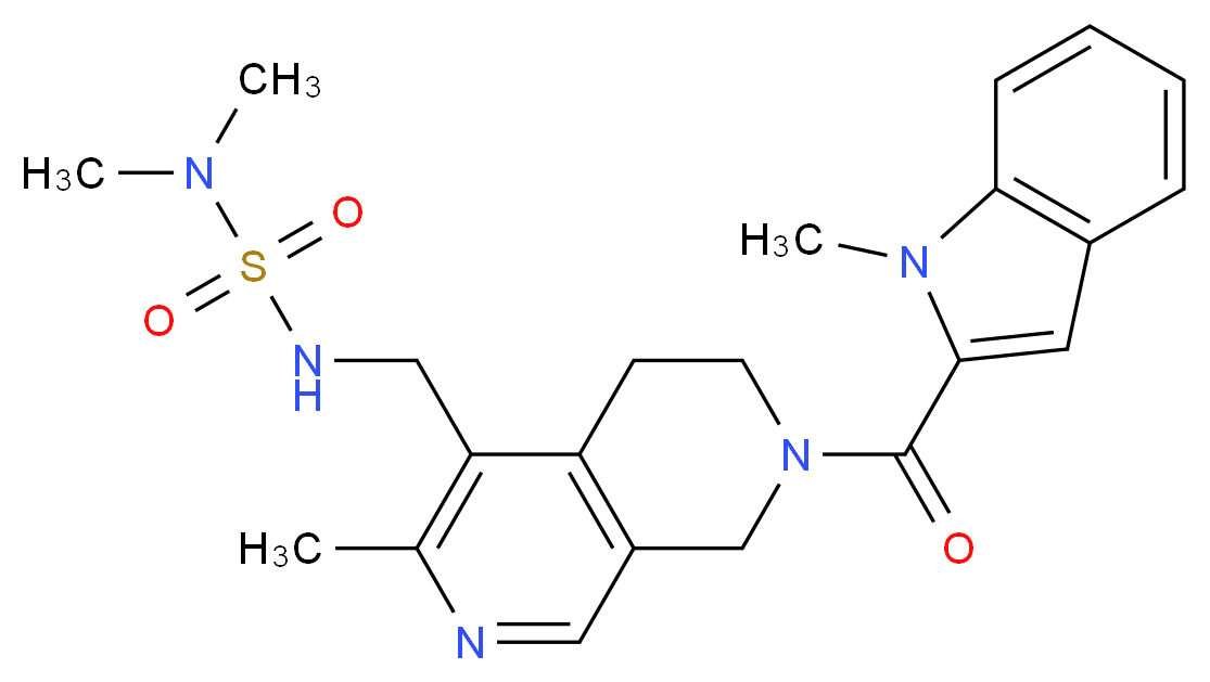 N,N-dimethyl-N'-({3-methyl-7-[(1-methyl-1H-indol-2-yl)carbonyl]-5,6,7,8-tetrahydro-2,7-naphthyridin-4-yl}methyl)sulfamide_Molecular_structure_CAS_)