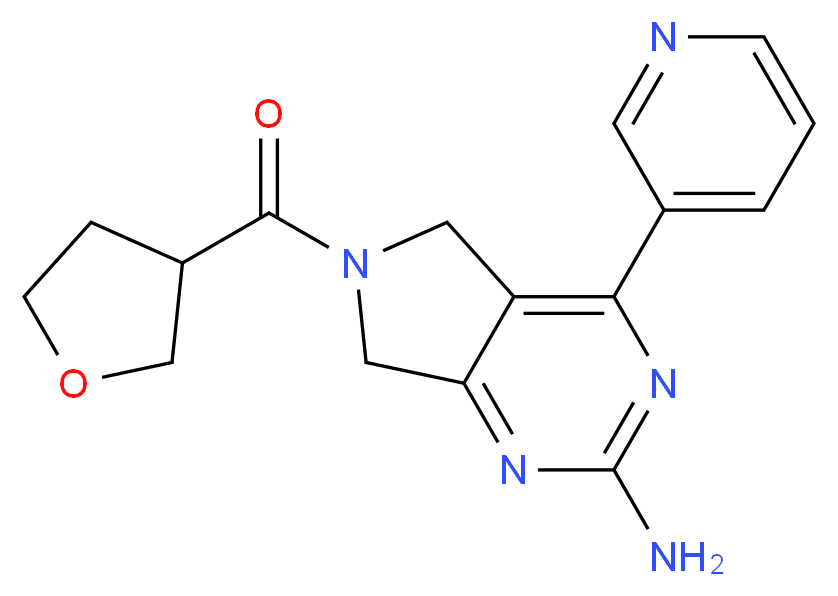 4-pyridin-3-yl-6-(tetrahydrofuran-3-ylcarbonyl)-6,7-dihydro-5H-pyrrolo[3,4-d]pyrimidin-2-amine_Molecular_structure_CAS_)