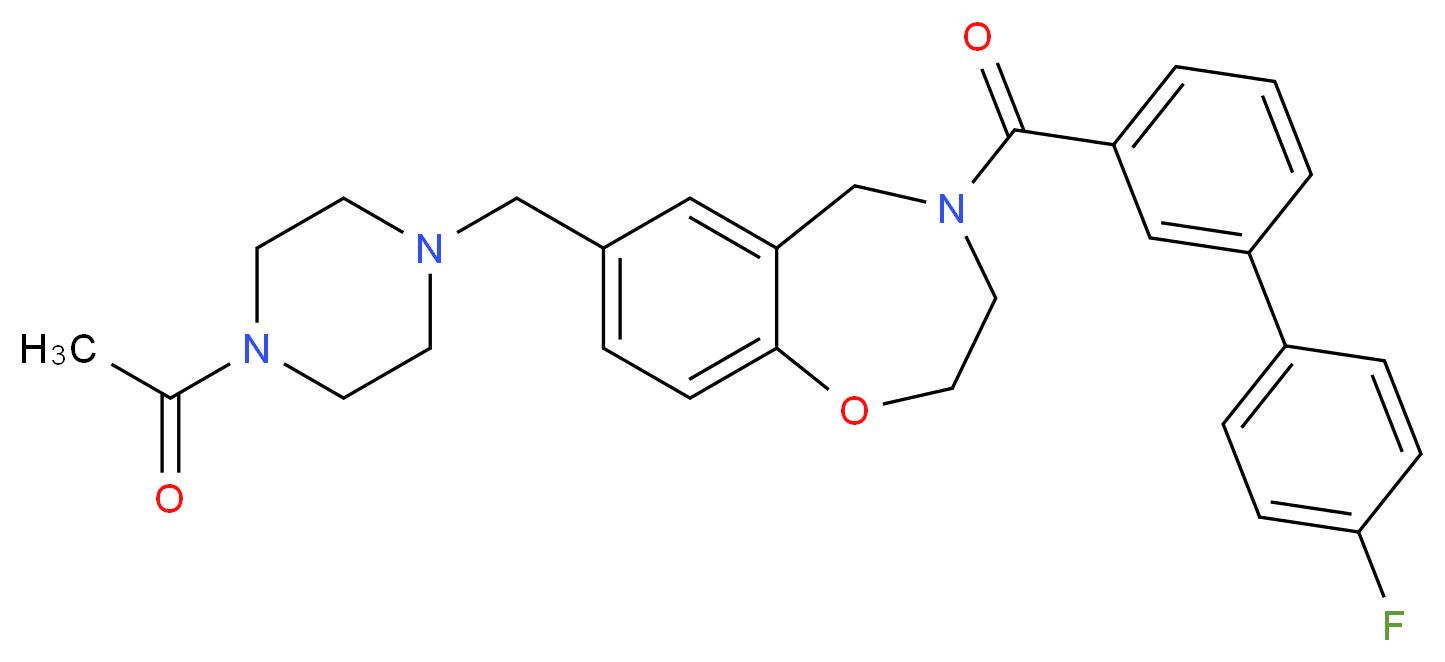7-[(4-acetyl-1-piperazinyl)methyl]-4-[(4'-fluoro-3-biphenylyl)carbonyl]-2,3,4,5-tetrahydro-1,4-benzoxazepine_Molecular_structure_CAS_)