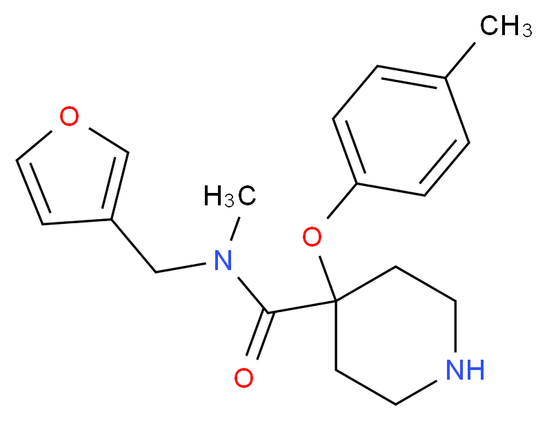 N-(3-furylmethyl)-N-methyl-4-(4-methylphenoxy)piperidine-4-carboxamide_Molecular_structure_CAS_)