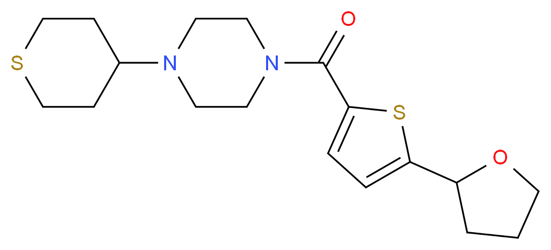 1-{[5-(tetrahydro-2-furanyl)-2-thienyl]carbonyl}-4-(tetrahydro-2H-thiopyran-4-yl)piperazine_Molecular_structure_CAS_)