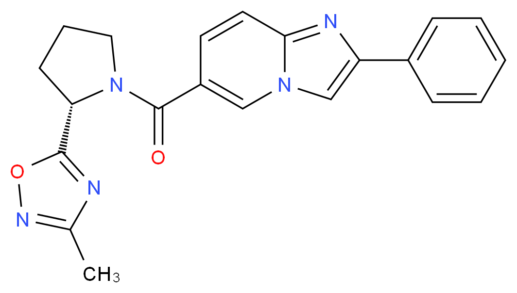 6-{[(2S)-2-(3-methyl-1,2,4-oxadiazol-5-yl)pyrrolidin-1-yl]carbonyl}-2-phenylimidazo[1,2-a]pyridine_Molecular_structure_CAS_)