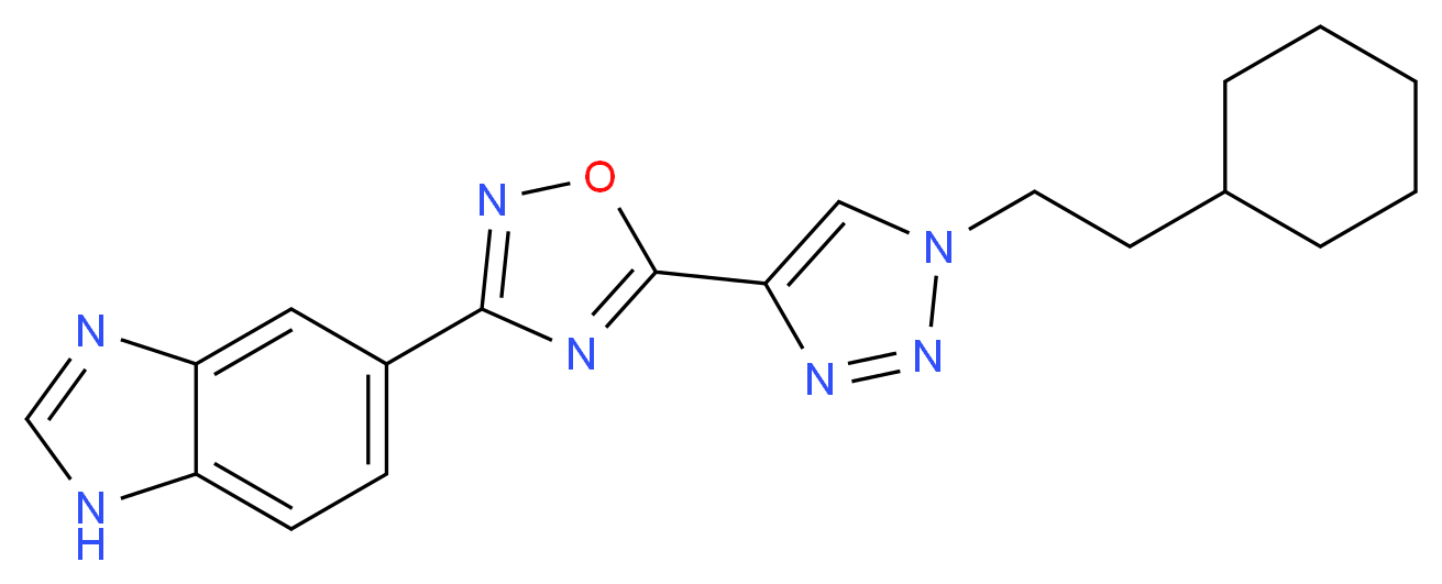 5-{5-[1-(2-cyclohexylethyl)-1H-1,2,3-triazol-4-yl]-1,2,4-oxadiazol-3-yl}-1H-benzimidazole_Molecular_structure_CAS_)