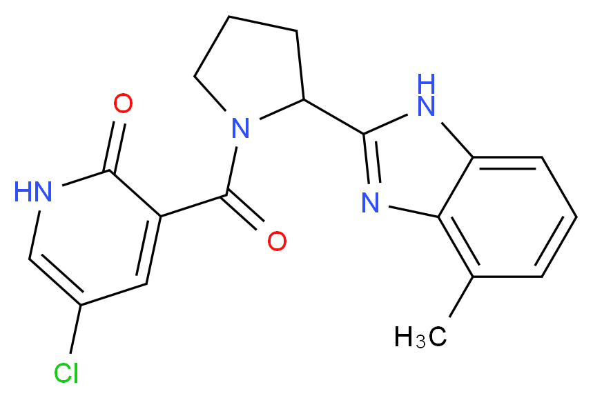 5-chloro-3-{[2-(4-methyl-1H-benzimidazol-2-yl)pyrrolidin-1-yl]carbonyl}pyridin-2(1H)-one_Molecular_structure_CAS_)