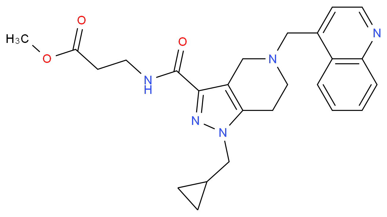 methyl N-{[1-(cyclopropylmethyl)-5-(4-quinolinylmethyl)-4,5,6,7-tetrahydro-1H-pyrazolo[4,3-c]pyridin-3-yl]carbonyl}-beta-alaninate_Molecular_structure_CAS_)