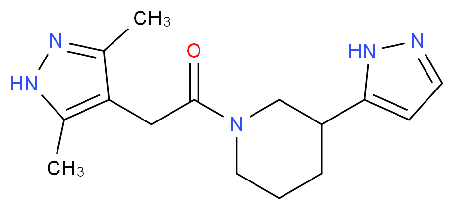 1-[(3,5-dimethyl-1H-pyrazol-4-yl)acetyl]-3-(1H-pyrazol-5-yl)piperidine_Molecular_structure_CAS_)