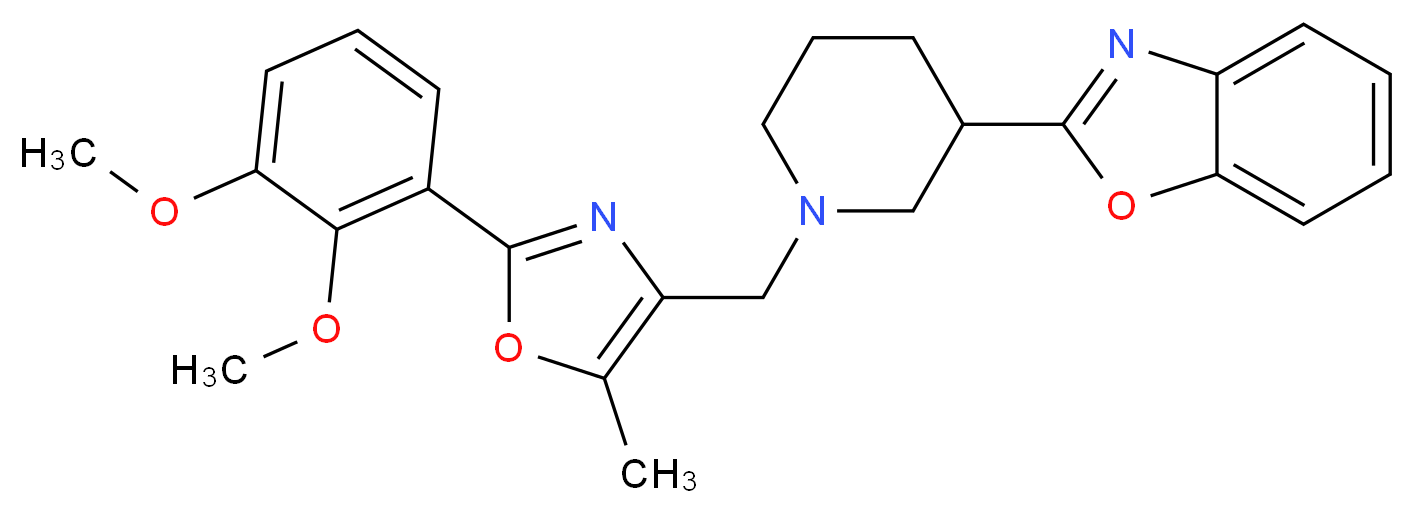 2-(1-{[2-(2,3-dimethoxyphenyl)-5-methyl-1,3-oxazol-4-yl]methyl}-3-piperidinyl)-1,3-benzoxazole_Molecular_structure_CAS_)