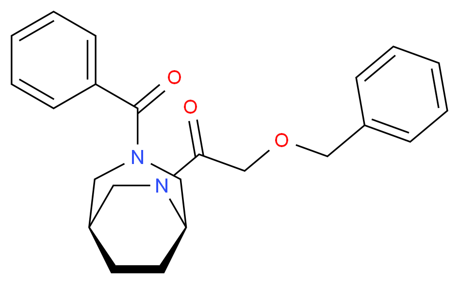 (1S*,5R*)-3-benzoyl-6-[(benzyloxy)acetyl]-3,6-diazabicyclo[3.2.2]nonane_Molecular_structure_CAS_)