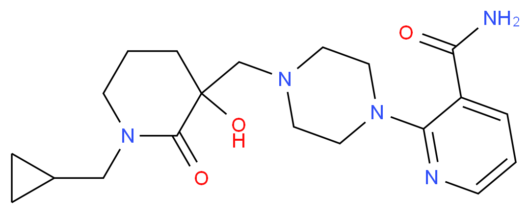 2-(4-{[1-(cyclopropylmethyl)-3-hydroxy-2-oxopiperidin-3-yl]methyl}piperazin-1-yl)nicotinamide_Molecular_structure_CAS_)
