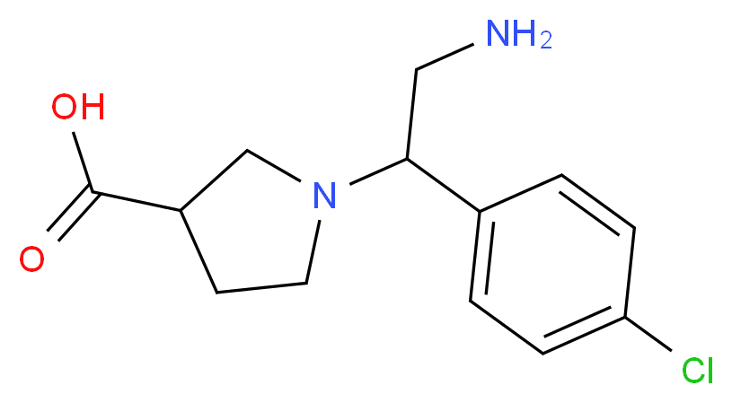 1-[2-AMINO-1-(4-CHLORO-PHENYL)-ETHYL]-PYRROLIDINE-3-CARBOXYLIC ACID_Molecular_structure_CAS_886364-00-7)