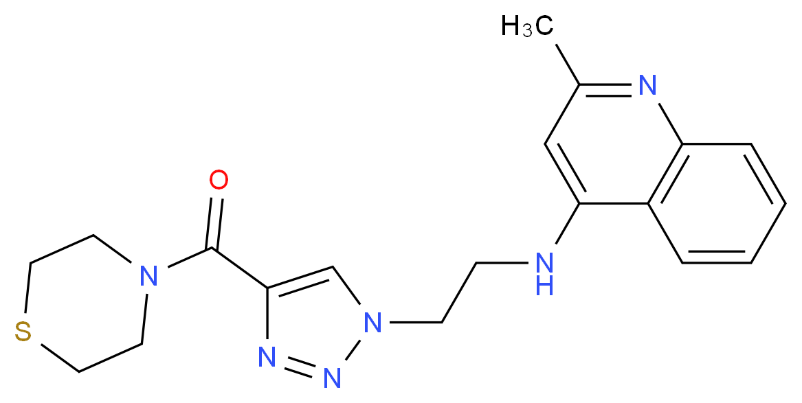2-methyl-N-{2-[4-(thiomorpholin-4-ylcarbonyl)-1H-1,2,3-triazol-1-yl]ethyl}quinolin-4-amine_Molecular_structure_CAS_)