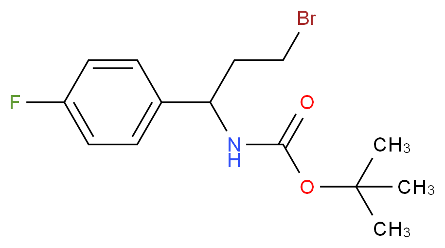TERT-BUTYL [3-BROMO-1-(4-FLUOROPHENYL)PROPYL]CARBAMATE_Molecular_structure_CAS_)