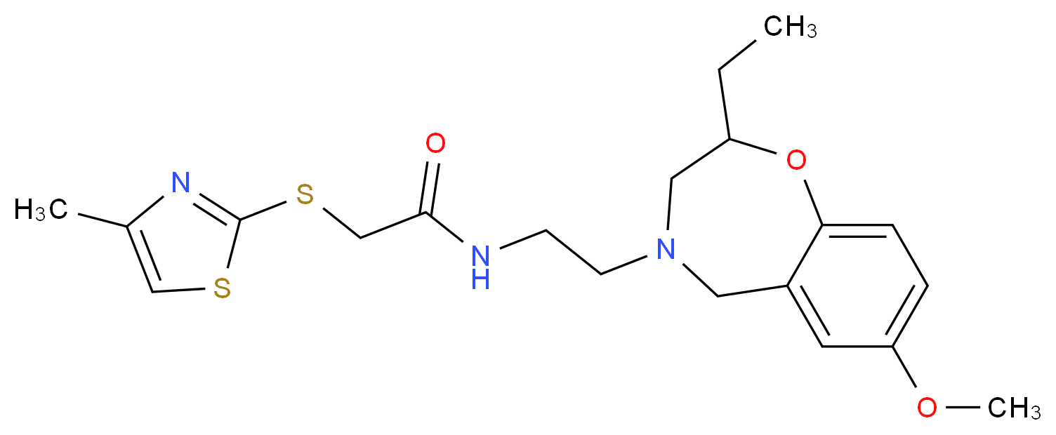 N-[2-(2-ethyl-7-methoxy-2,3-dihydro-1,4-benzoxazepin-4(5H)-yl)ethyl]-2-[(4-methyl-1,3-thiazol-2-yl)thio]acetamide_Molecular_structure_CAS_)