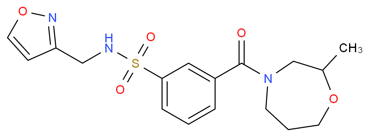 N-(isoxazol-3-ylmethyl)-3-[(2-methyl-1,4-oxazepan-4-yl)carbonyl]benzenesulfonamide_Molecular_structure_CAS_)