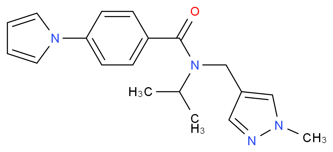 N-isopropyl-N-[(1-methyl-1H-pyrazol-4-yl)methyl]-4-(1H-pyrrol-1-yl)benzamide_Molecular_structure_CAS_)