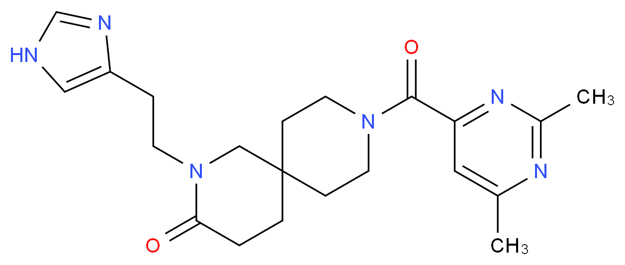 9-[(2,6-dimethylpyrimidin-4-yl)carbonyl]-2-[2-(1H-imidazol-4-yl)ethyl]-2,9-diazaspiro[5.5]undecan-3-one_Molecular_structure_CAS_)