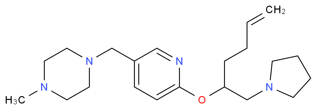 1-methyl-4-[(6-{[1-(pyrrolidin-1-ylmethyl)pent-4-en-1-yl]oxy}pyridin-3-yl)methyl]piperazine_Molecular_structure_CAS_)