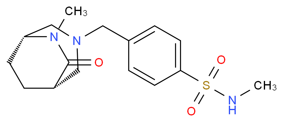 N-methyl-4-{[(1S*,5R*)-6-methyl-7-oxo-3,6-diazabicyclo[3.2.2]non-3-yl]methyl}benzenesulfonamide_Molecular_structure_CAS_)