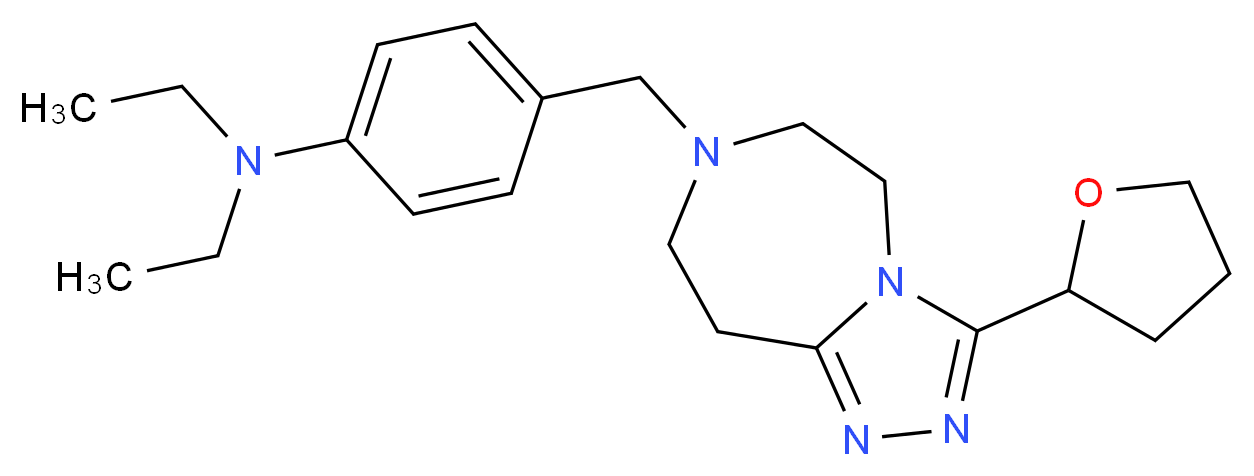 N,N-diethyl-4-{[3-(tetrahydro-2-furanyl)-5,6,8,9-tetrahydro-7H-[1,2,4]triazolo[4,3-d][1,4]diazepin-7-yl]methyl}aniline_Molecular_structure_CAS_)