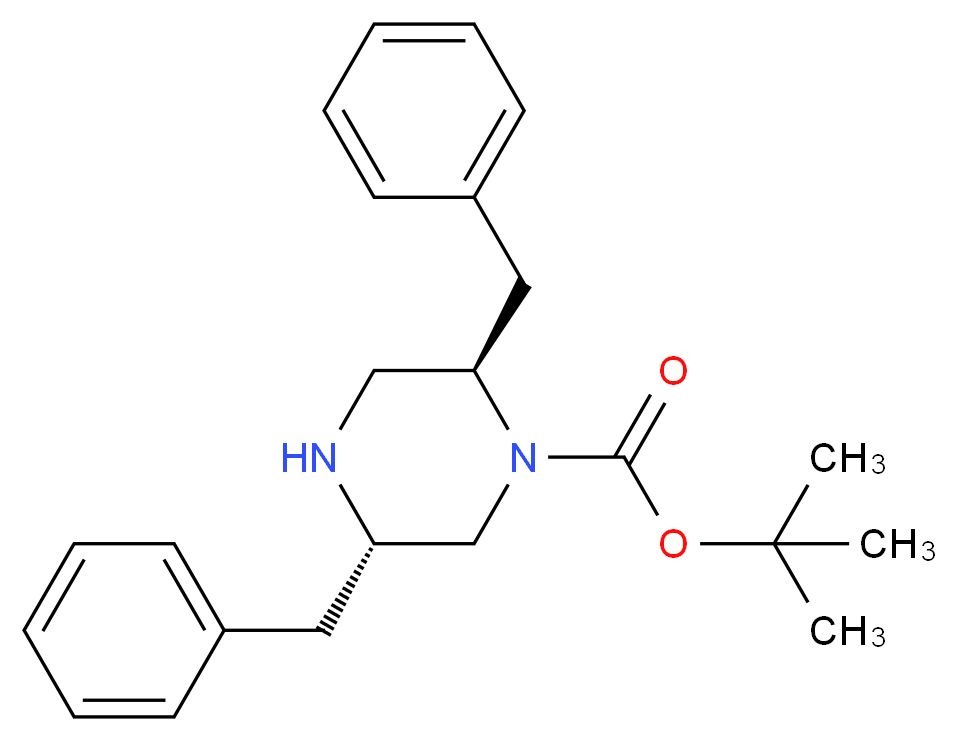 (2R,5S)-2,5-DIBENZYL-PIPERAZINE-1-CARBOXYLIC ACID TERT-BUTYL ESTER_Molecular_structure_CAS_)