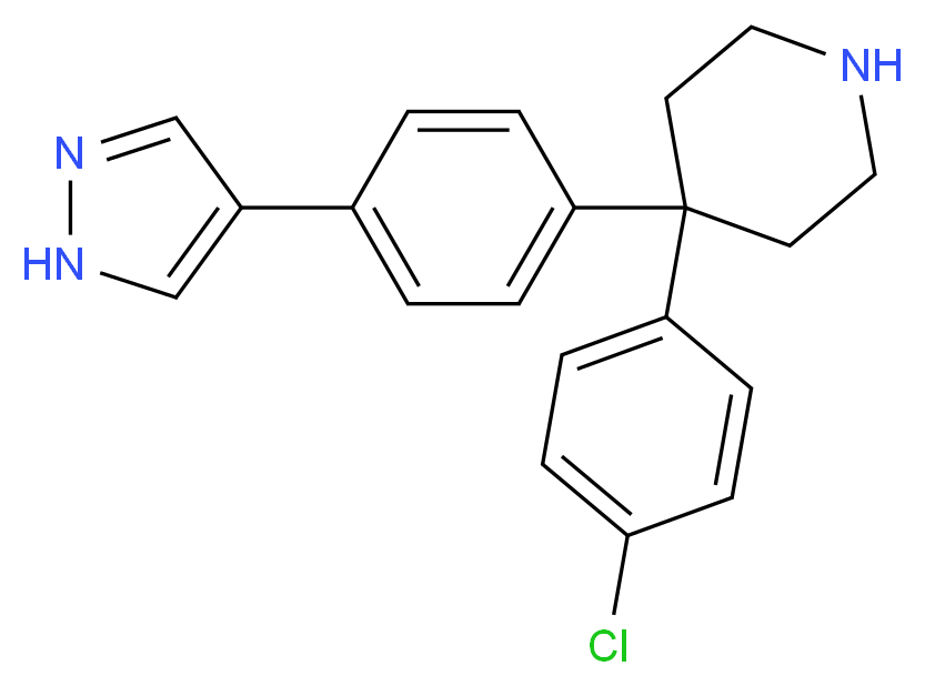 4-(4-CHLOROPHENYL)-4-[4-(1H-PYRAZOL-4-YL)PHENYL]PIPERIDINE_Molecular_structure_CAS_)