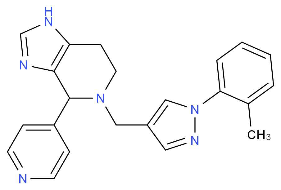 5-{[1-(2-methylphenyl)-1H-pyrazol-4-yl]methyl}-4-pyridin-4-yl-4,5,6,7-tetrahydro-1H-imidazo[4,5-c]pyridine_Molecular_structure_CAS_)