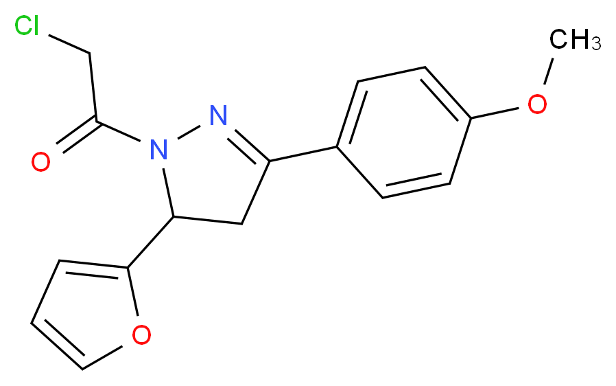 1-(chloroacetyl)-5-(2-furyl)-3-(4-methoxyphenyl)-4,5-dihydro-1H-pyrazole_Molecular_structure_CAS_)
