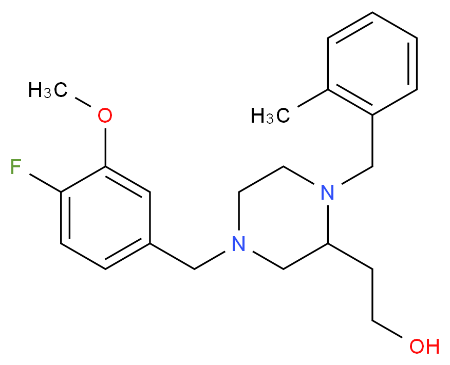 2-[4-(4-fluoro-3-methoxybenzyl)-1-(2-methylbenzyl)-2-piperazinyl]ethanol_Molecular_structure_CAS_)