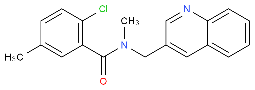 2-chloro-N,5-dimethyl-N-(quinolin-3-ylmethyl)benzamide_Molecular_structure_CAS_)