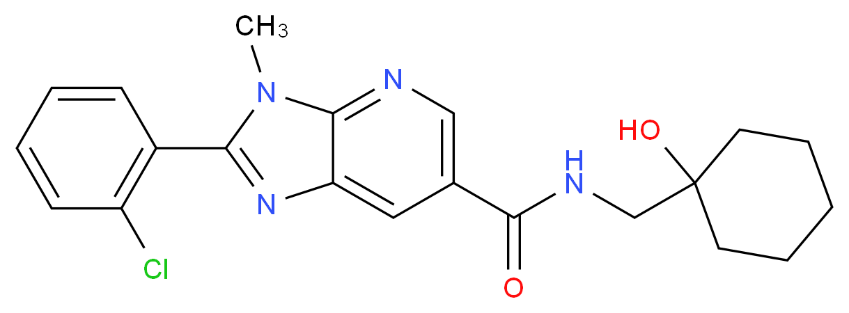 2-(2-chlorophenyl)-N-[(1-hydroxycyclohexyl)methyl]-3-methyl-3H-imidazo[4,5-b]pyridine-6-carboxamide_Molecular_structure_CAS_)