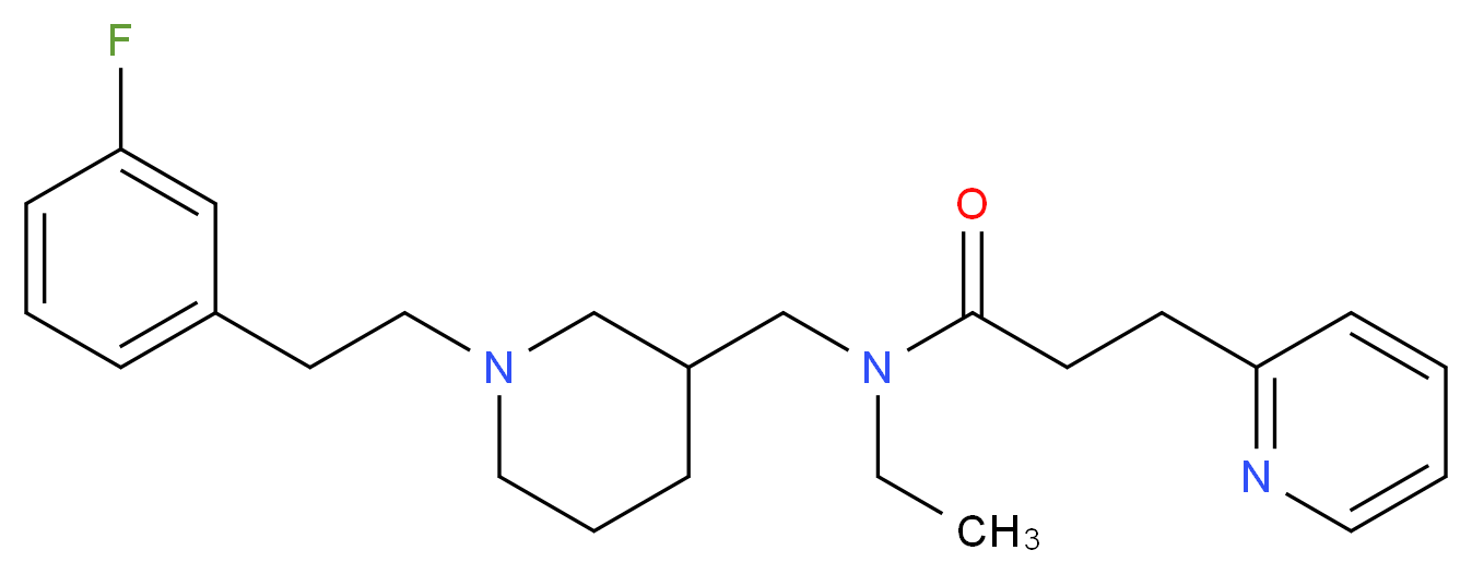 N-ethyl-N-({1-[2-(3-fluorophenyl)ethyl]-3-piperidinyl}methyl)-3-(2-pyridinyl)propanamide_Molecular_structure_CAS_)