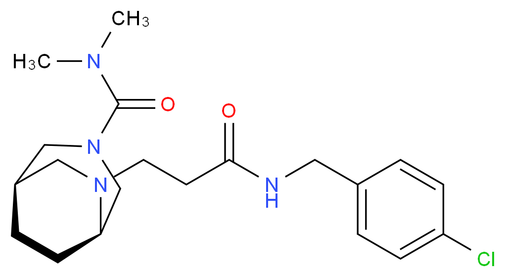 (1R*,5R*)-6-{3-[(4-chlorobenzyl)amino]-3-oxopropyl}-N,N-dimethyl-3,6-diazabicyclo[3.2.2]nonane-3-carboxamide_Molecular_structure_CAS_)