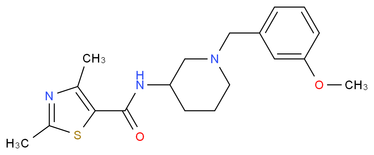 N-[1-(3-methoxybenzyl)-3-piperidinyl]-2,4-dimethyl-1,3-thiazole-5-carboxamide_Molecular_structure_CAS_)