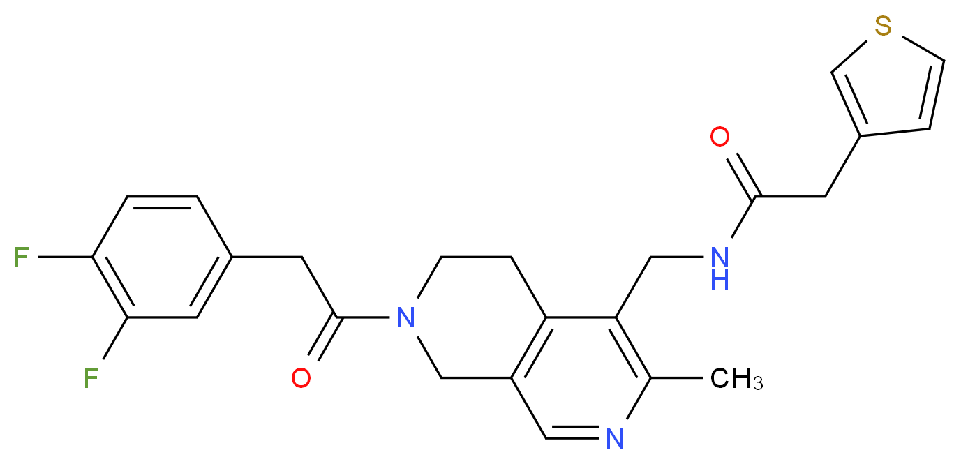 N-({7-[(3,4-difluorophenyl)acetyl]-3-methyl-5,6,7,8-tetrahydro-2,7-naphthyridin-4-yl}methyl)-2-(3-thienyl)acetamide_Molecular_structure_CAS_)