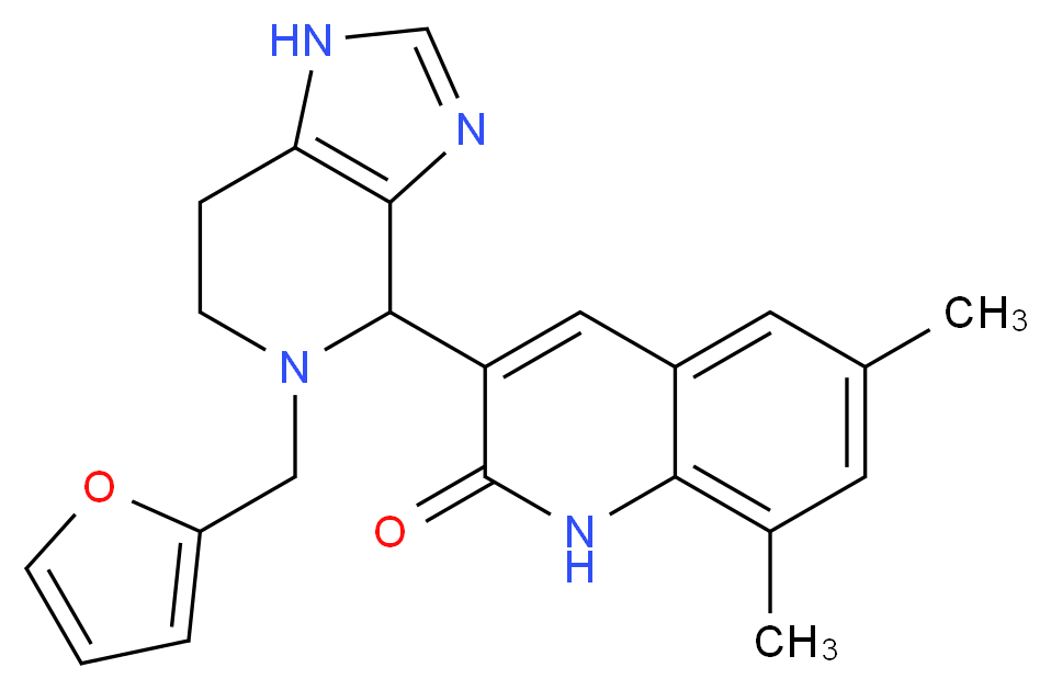 3-[5-(2-furylmethyl)-4,5,6,7-tetrahydro-1H-imidazo[4,5-c]pyridin-4-yl]-6,8-dimethylquinolin-2(1H)-one_Molecular_structure_CAS_)