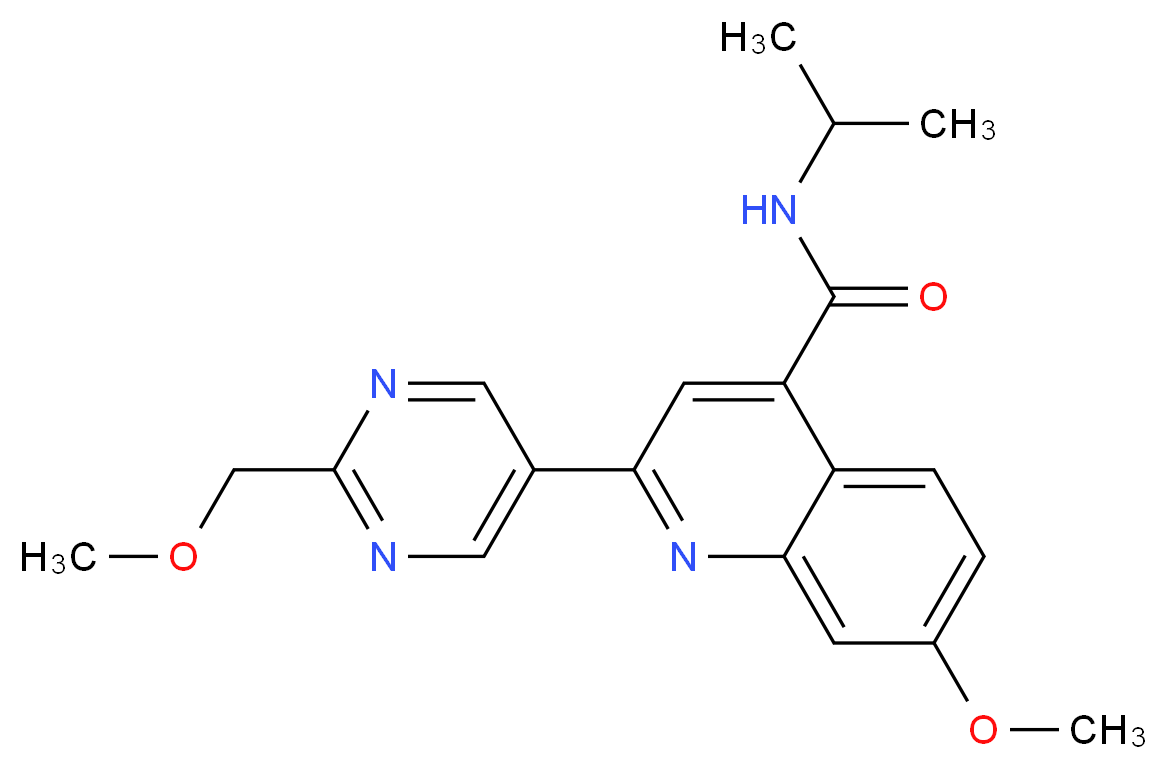 N-isopropyl-7-methoxy-2-[2-(methoxymethyl)-5-pyrimidinyl]-4-quinolinecarboxamide_Molecular_structure_CAS_)