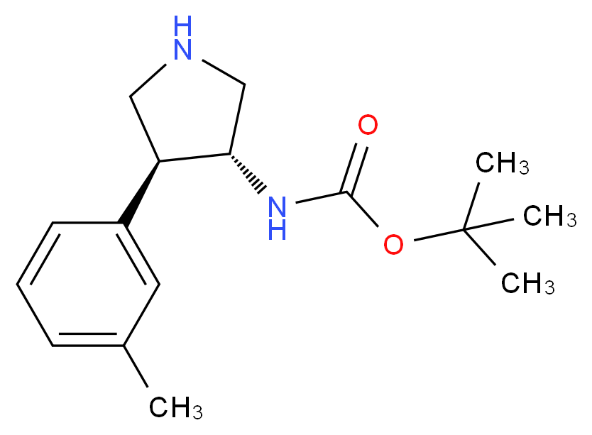 tert-butyl (3R,4S)-4-m-tolylpyrrolidin-3-ylcarbamate_Molecular_structure_CAS_1260609-89-9)