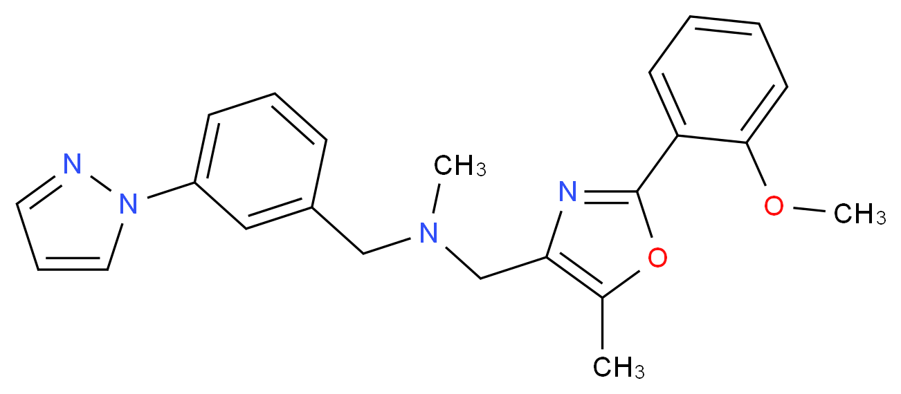 1-[2-(2-methoxyphenyl)-5-methyl-1,3-oxazol-4-yl]-N-methyl-N-[3-(1H-pyrazol-1-yl)benzyl]methanamine_Molecular_structure_CAS_)
