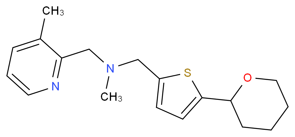 N-methyl-1-(3-methylpyridin-2-yl)-N-{[5-(tetrahydro-2H-pyran-2-yl)-2-thienyl]methyl}methanamine_Molecular_structure_CAS_)