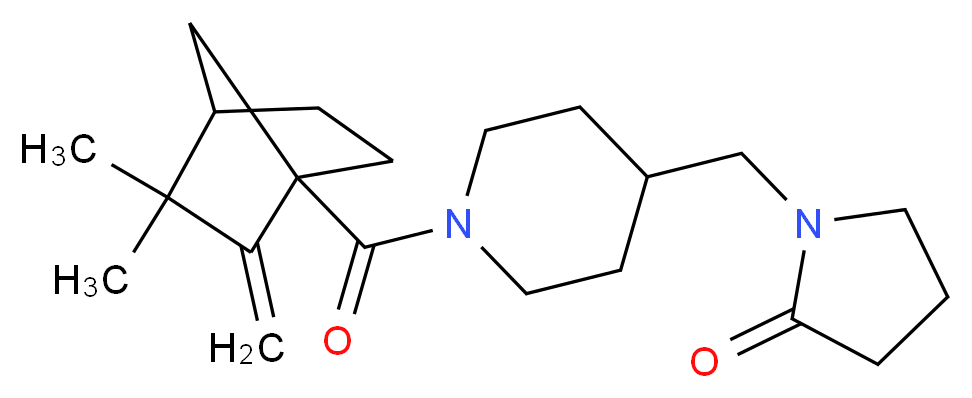 1-({1-[(3,3-dimethyl-2-methylenebicyclo[2.2.1]hept-1-yl)carbonyl]-4-piperidinyl}methyl)-2-pyrrolidinone_Molecular_structure_CAS_)