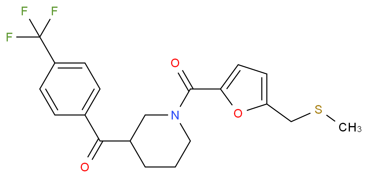 (1-{5-[(methylthio)methyl]-2-furoyl}-3-piperidinyl)[4-(trifluoromethyl)phenyl]methanone_Molecular_structure_CAS_)